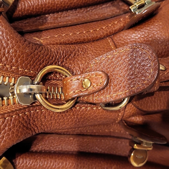 CHLOE Marcie medium leather satchel in rust - Picture 9 of 16